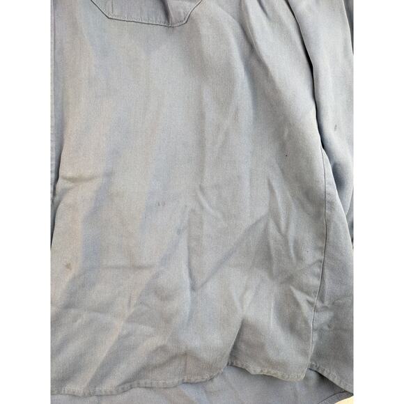 Mens Bulwark FR Fire Resistant Button Up Long Sleeve Shirt Size XXL 2XL Blue - Picture 8 of 12